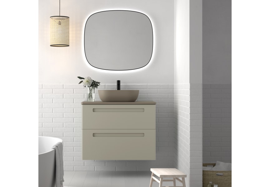 Meuble de salle de bains avec ensemble lavabo et plan de toilette microtec Paris Avila Dos principal 0