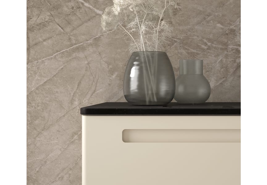 Meuble de salle de bains avec ensemble lavabo et plan de toilette microtec Paris Avila Dos détail 4
