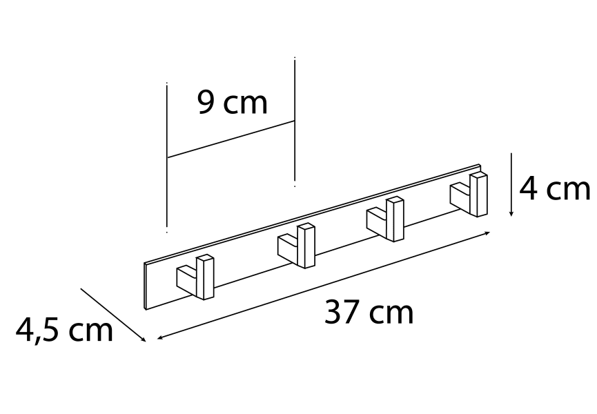 Cintre quadruple pour salle de bains 360 Mediterránea croquis 1