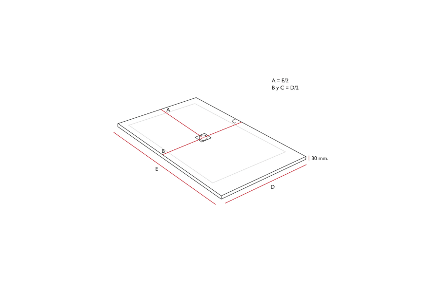 Receveur de douche en résine Design Sorty Bruntec croquis 8