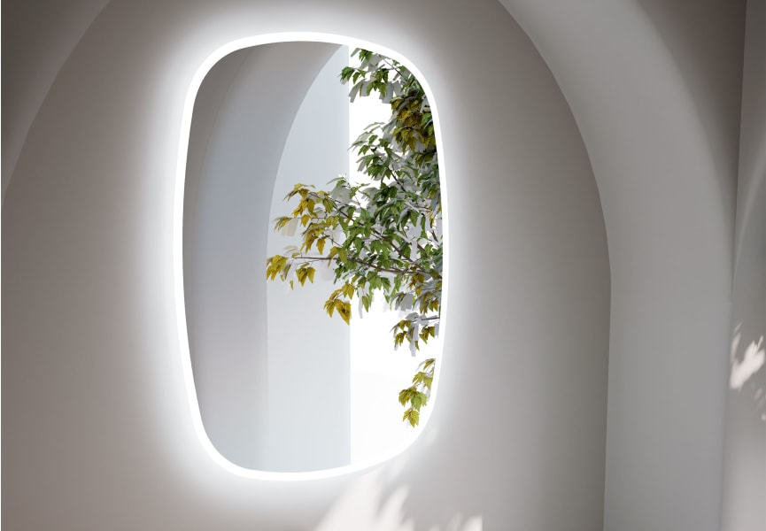 Miroir de salle de bain avec éclairage LED Selene Bruntec détail 1