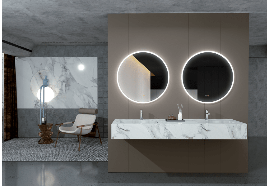 Miroir de salle de bain avec éclairage LED Atenas Ledimex environnement 3