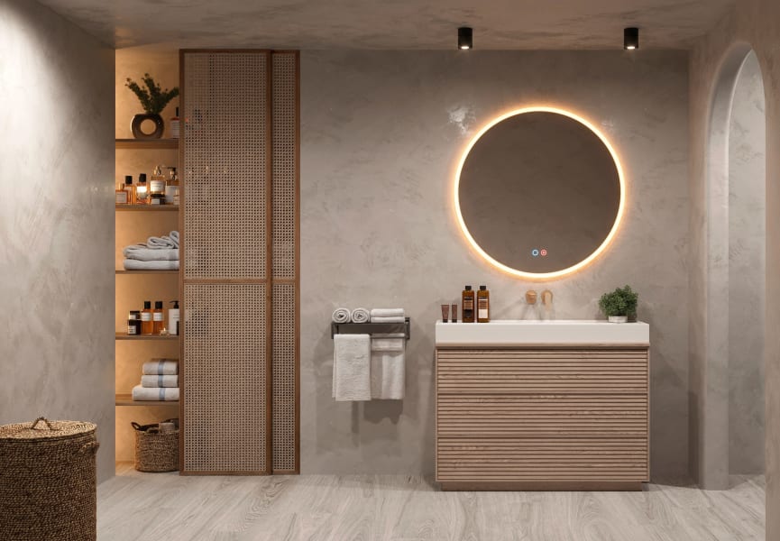 Miroir de salle de bain avec éclairage LED Atenas Ledimex environnement 7