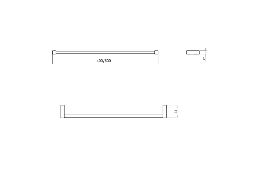 Porte-serviettes de salle de bains Metric Cosmic croquis 6