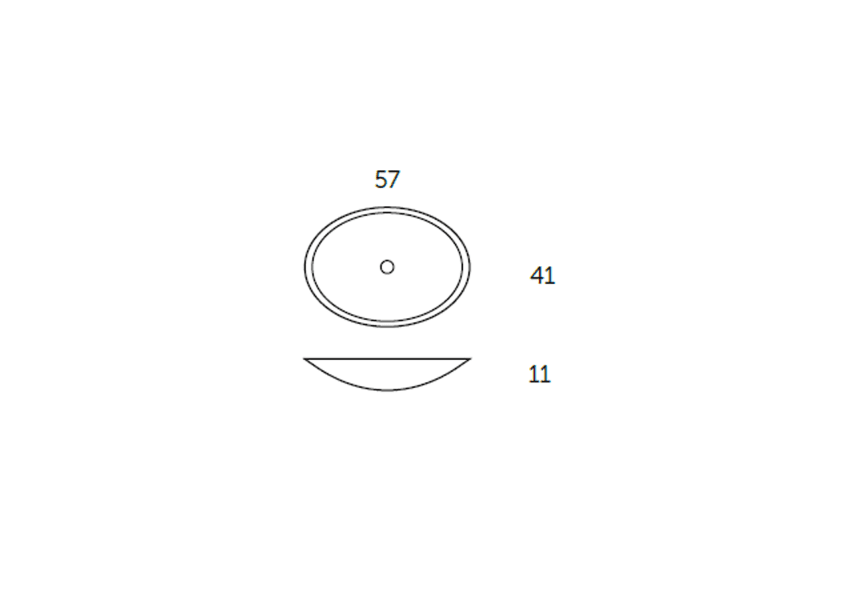 Vasque à poser Oval Coycama croquis 2