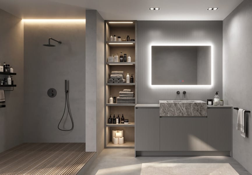 Miroir de salle de bain avec éclairage LED Praga Ledimex environnement 8