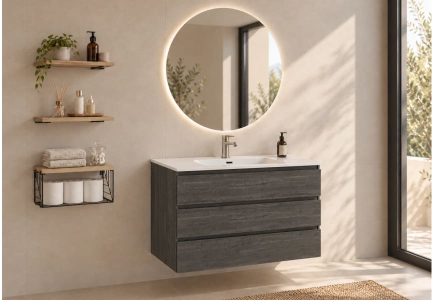 Meuble de salle de bains en bois Vilma Bruntec principal 2