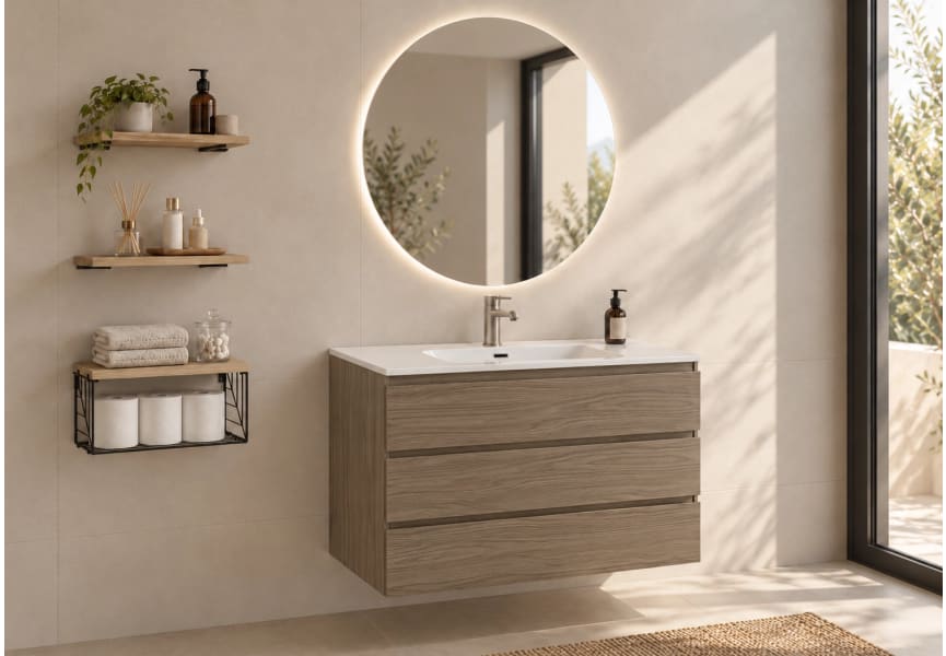 Meuble de salle de bains en bois Vilma Bruntec principal 3