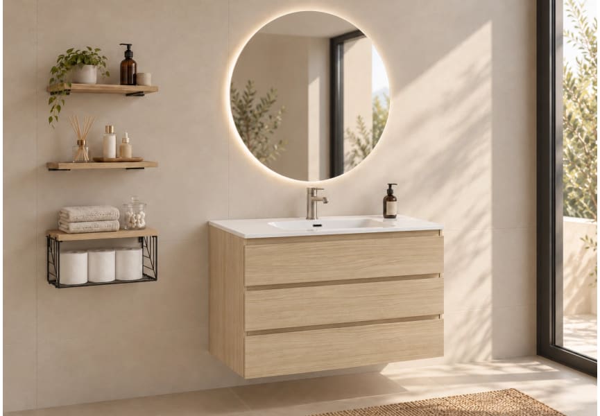 Meuble de salle de bains en bois Vilma Bruntec principal 0