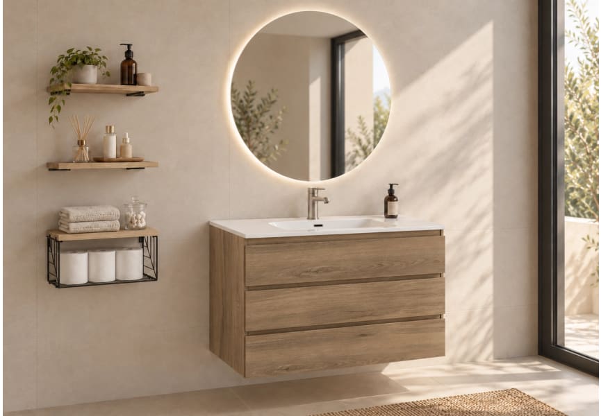 Meuble de salle de bains en bois Vilma Bruntec principal 4