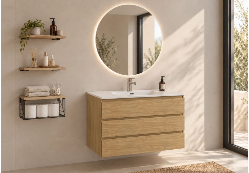 Meuble de salle de bains en bois Vilma Bruntec principal 6