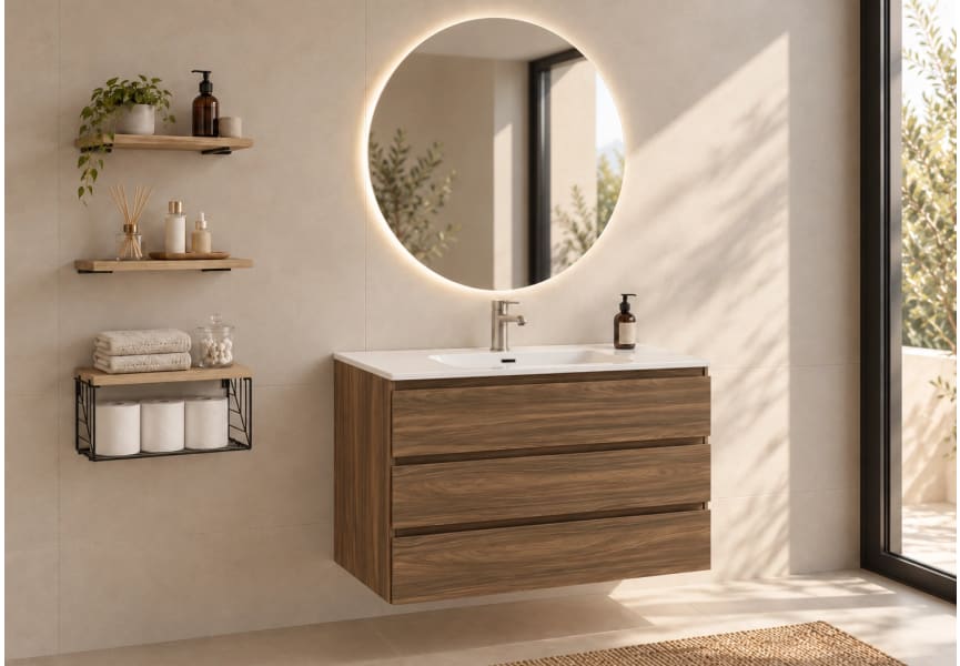 Meuble de salle de bains en bois Vilma Bruntec principal 5