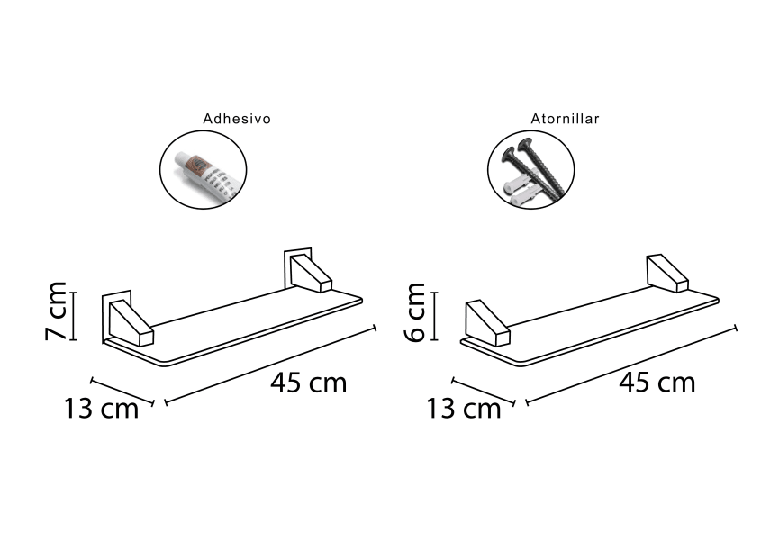 Etagère de salle de bain Glass Mediterránea de baño croquis 2