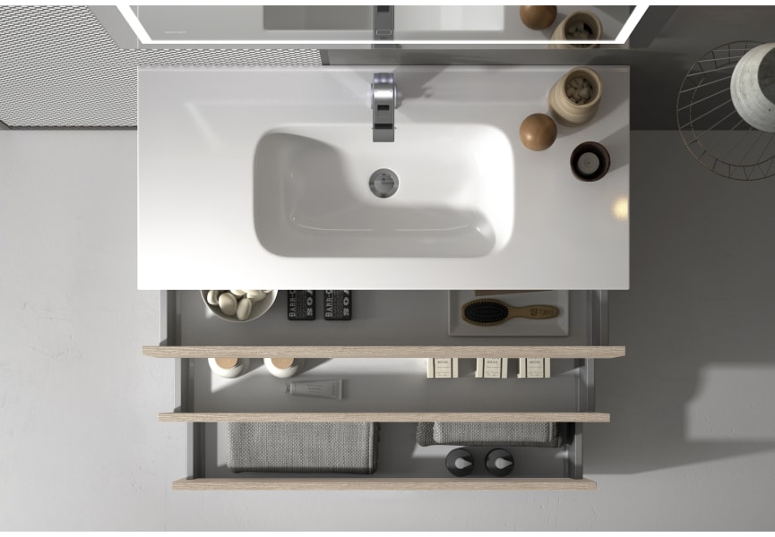 Ensemble complet de meubles de salle de bains Sioro Bruntec détail 2