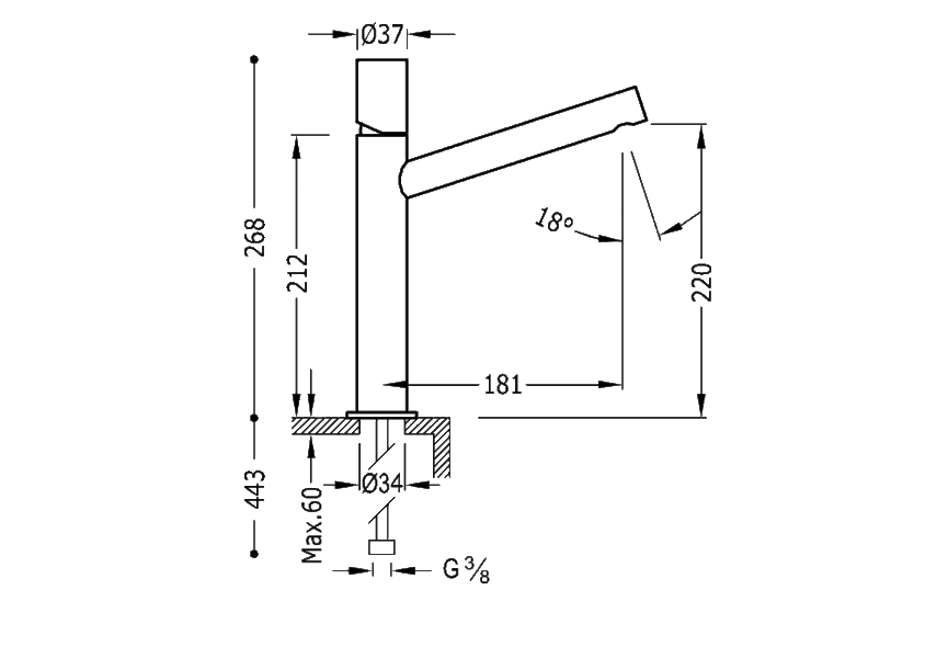 Robinet de lavabo Max Tres croquis 1