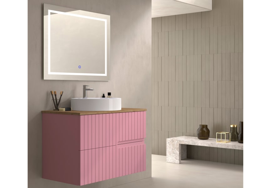 Meuble de salle de bains avec plan de toilette en bois Ebi Bruntec colours principal 9