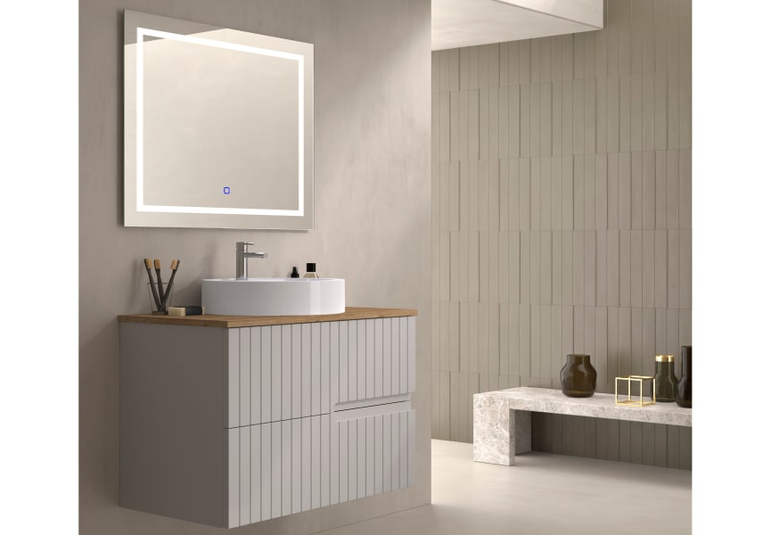 Meuble de salle de bains avec plan de toilette en bois Ebi Bruntec colours principal 3