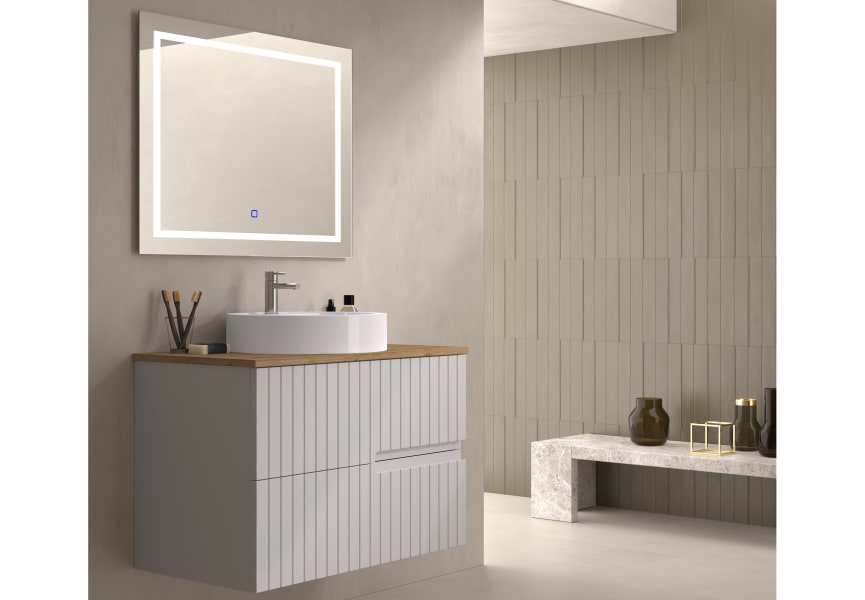 Meuble de salle de bains avec plan de toilette en bois Ebi Bruntec colours principal 2