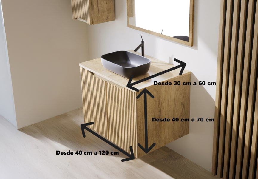 Meuble de Salle de Bain en Bois Massif sur Mesure avec Plan Vasque Alpes 14 Bruntec croquis 6