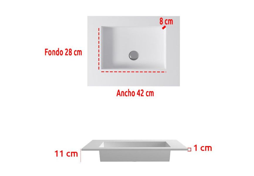 Lavabo suspendu Miami Bruntec croquis 2