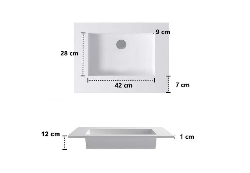 Lavabo suspendu Miami Bruntec croquis 2