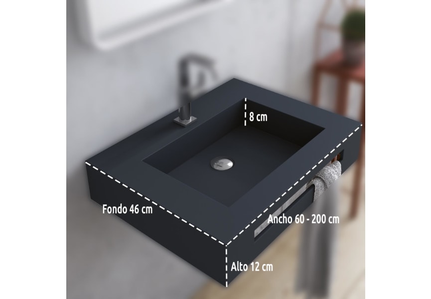 Lavabo suspendu Bruntec Miami croquis 1