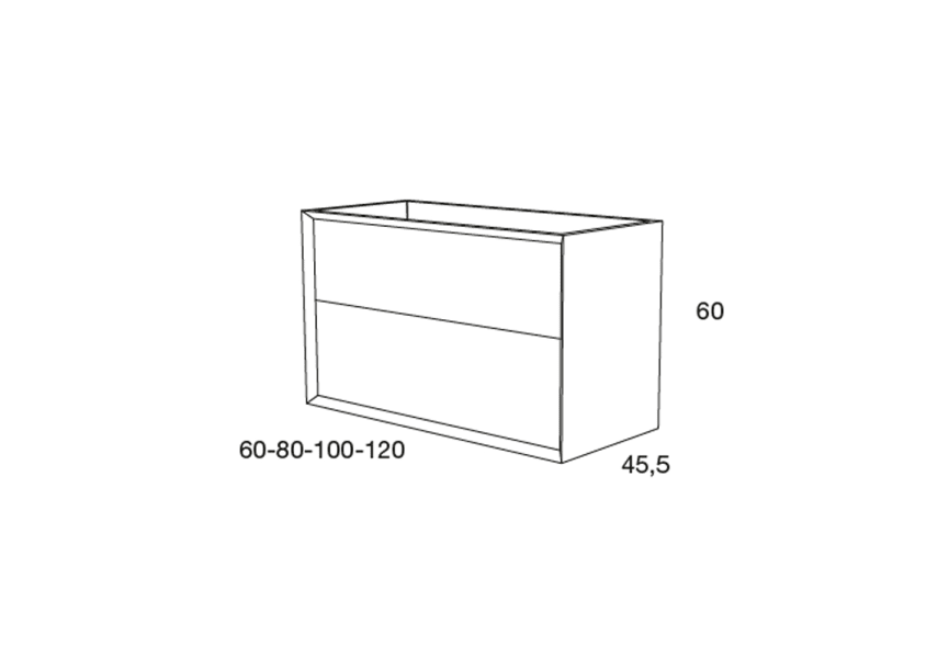 Meuble de salle de bains avec plan de toilette hydrofuge Avila Dos Novus croquis 5