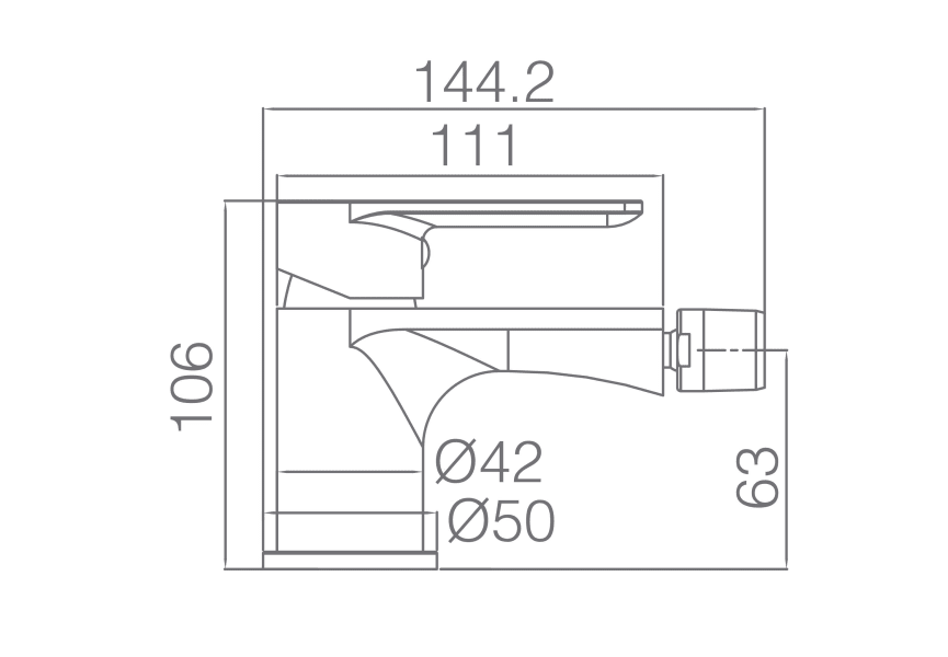 Robinet de bidet Saona Imex croquis 1