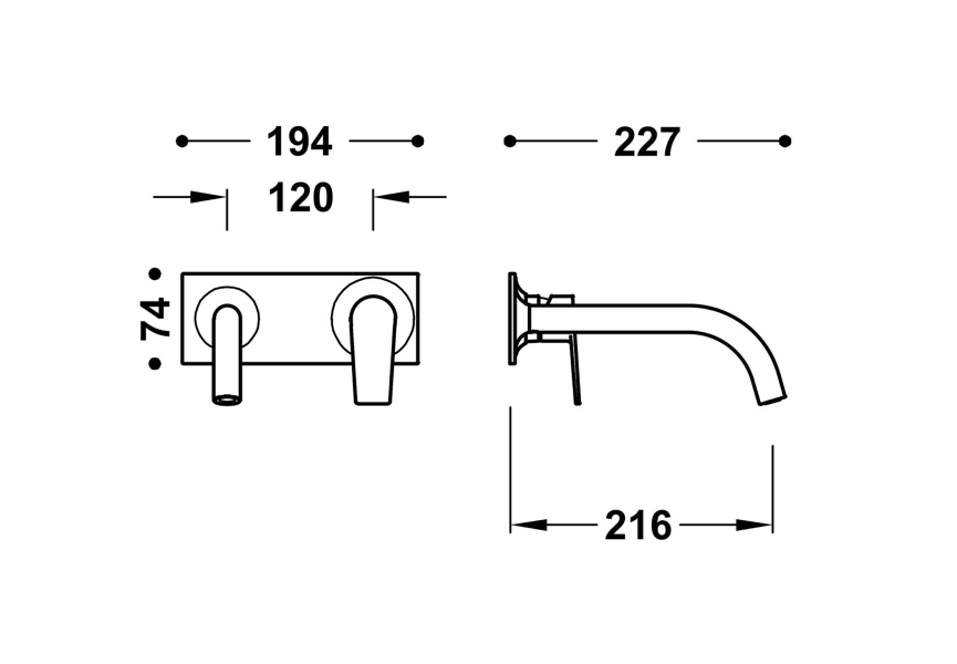 Project Tres mitigeur encastré de lavabo croquis 13