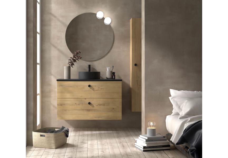 Meuble de salle de bains Avila Dos Carmen avec lavabo sur plan de toilette microtec principal 1