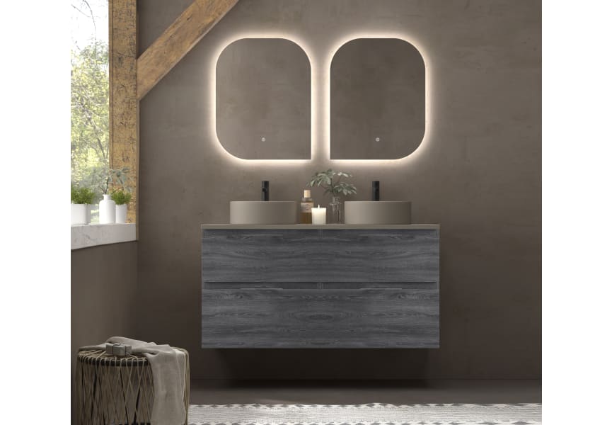 Meuble de salle de bains Avila Dos Carmen avec lavabo sur plan de toilette microtec principal 4