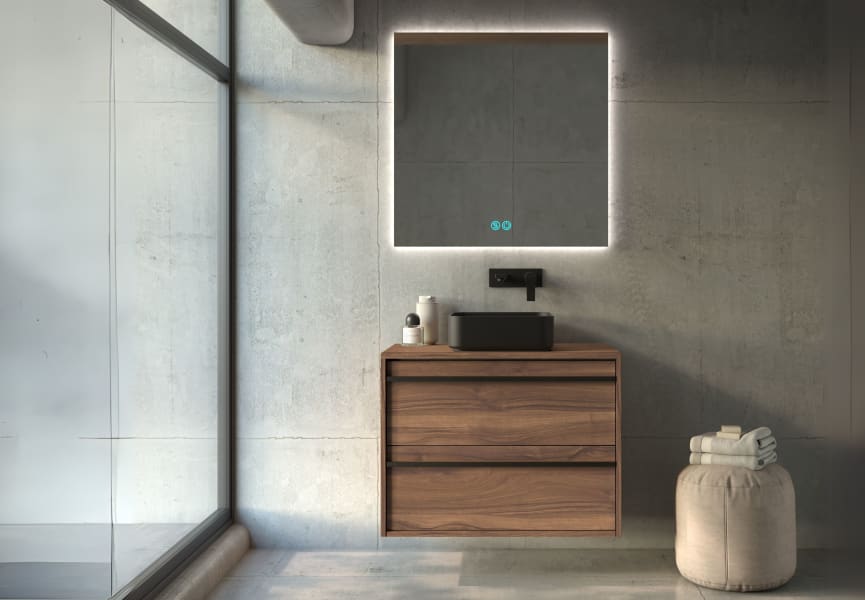 Meuble de salle de bains avec plateau en bois Candem Bruntec environnement 5