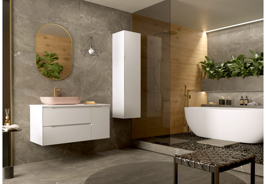 Meuble de salle de bains avec plan de toilette en Solid Surface Cenit Coycama principal 1