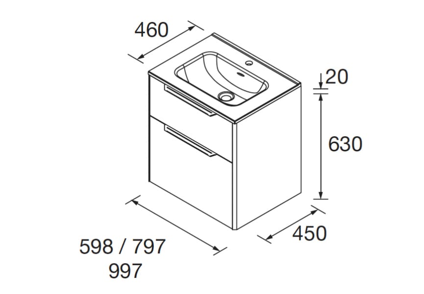 Ensemble de meubles de salle de bains Salgar Luva croquis 6