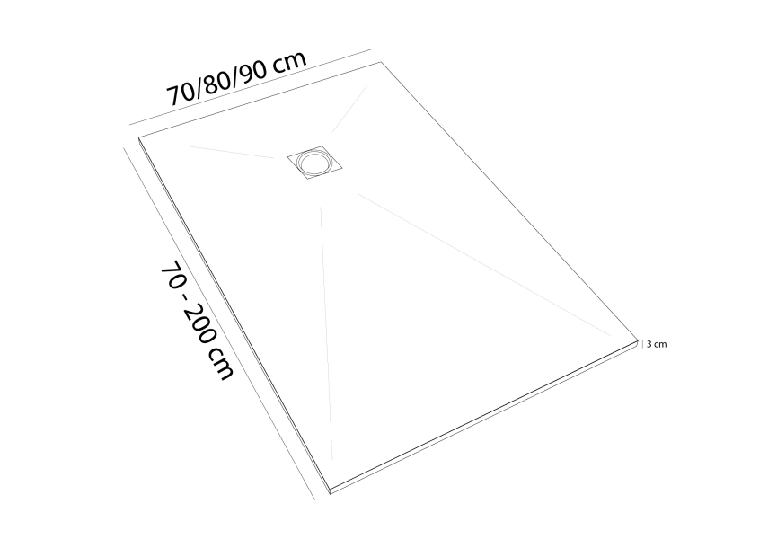 Receveur de douche en résine Galileo de Bruntec croquis 6