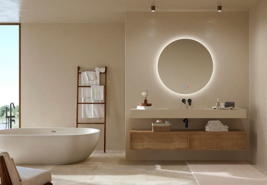 Miroir de salle de bains avec éclairage LED Lisboa Ledimex environnement 9