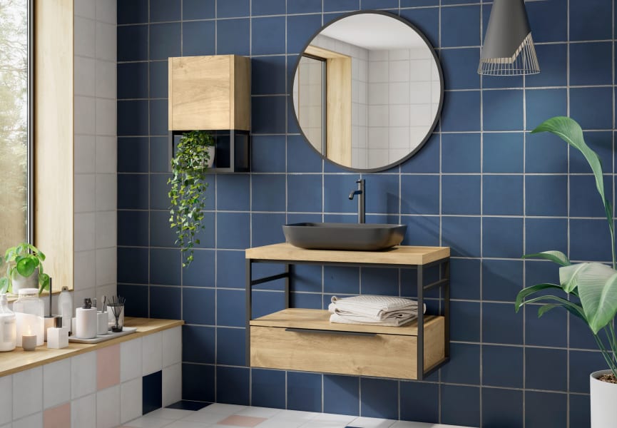 Meuble de salle de bains Kirk Industrial Coycama avec plan de toilette principal 0