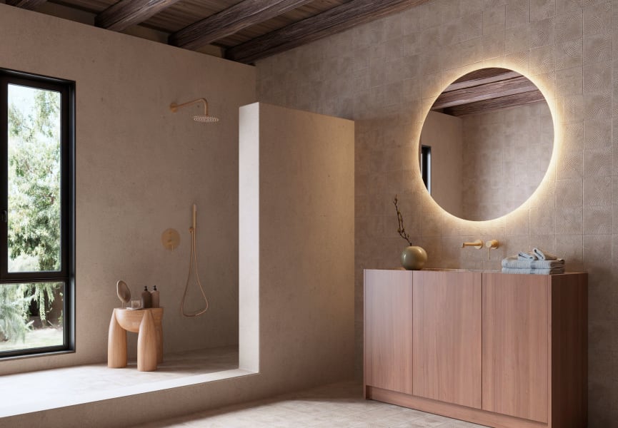 Miroir de salle de bain avec éclairage LED Oporto Ledimex environnement 9
