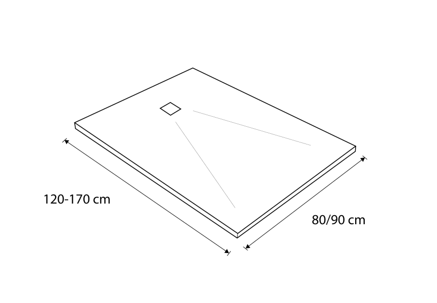 Receveur de douche en résine Stone Plus Bruntec croquis 2