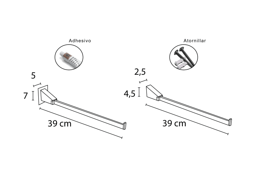 Porte-serviettes de salle de bains Venus Mediterránea de baño croquis 3