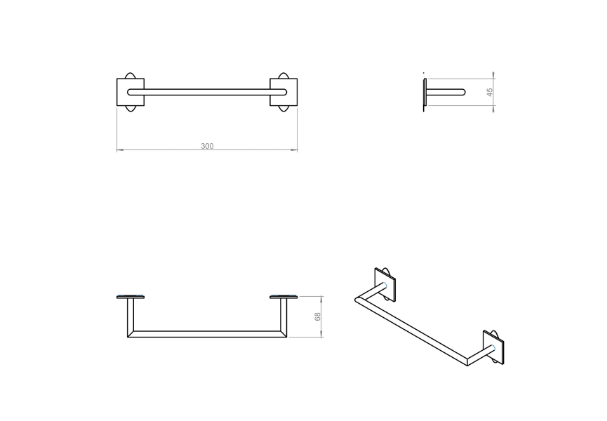 Porte-serviettes de salle de bain Stick Cosmic croquis 9