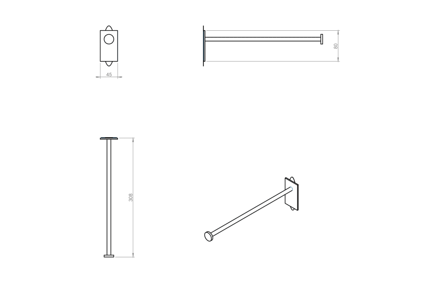 Porte-serviettes Stick Cosmic croquis 2