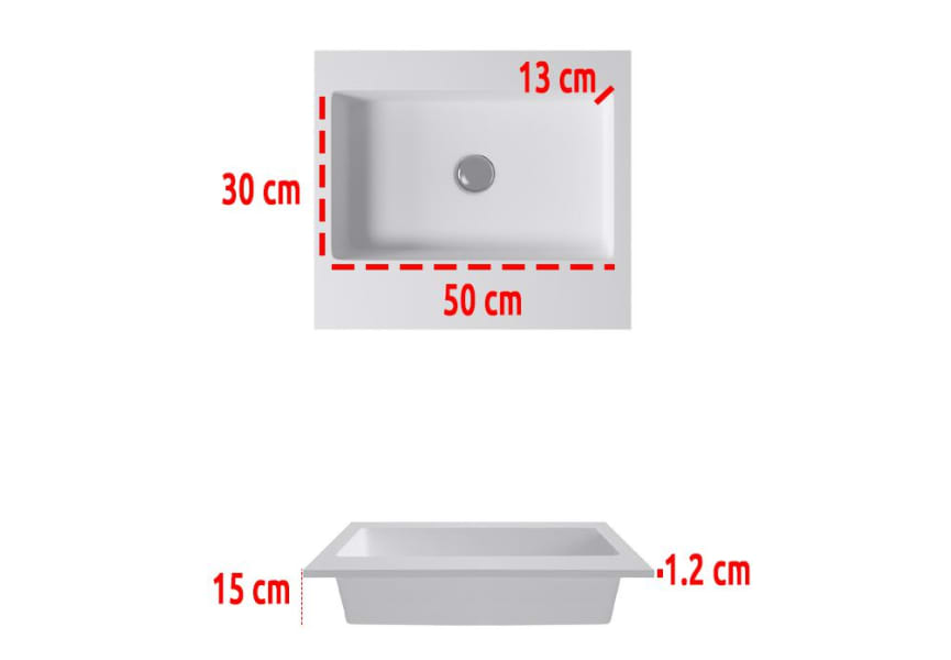 Bruntec Travat lavabo à encastrer croquis 1