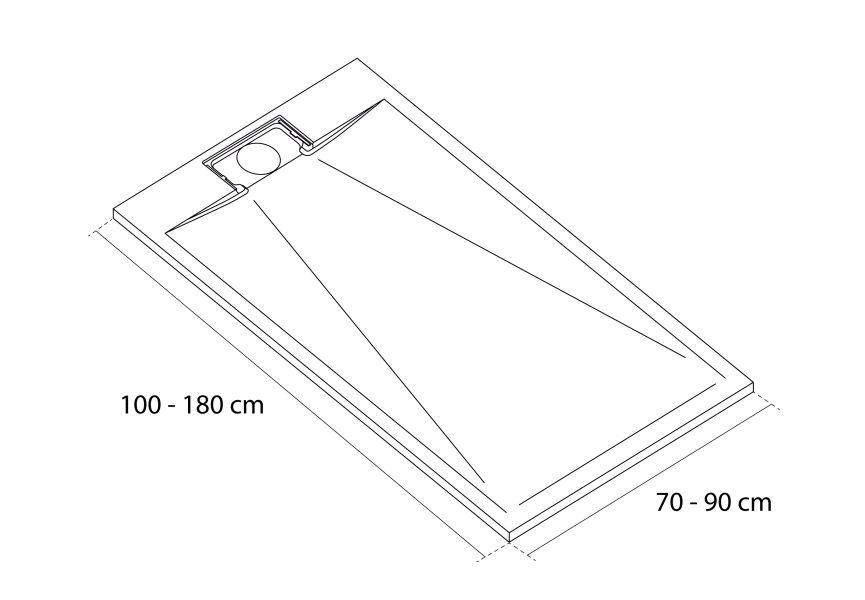 Receveur de douche en résine Mercuri Kassandra croquis 4