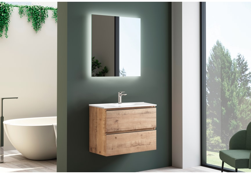 Ensemble de meubles de salle de bains 39 cm de profondeur réduite Roma Bruntec principal 0