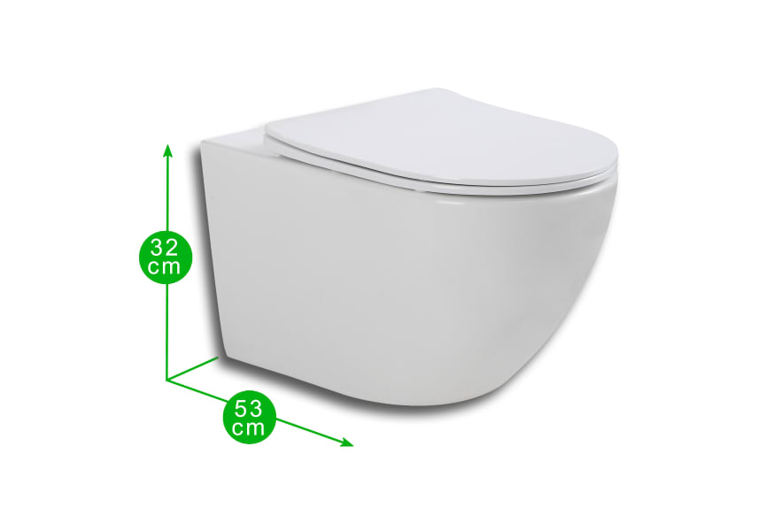 Pack WC suspendu avec réservoir de chasse encastré et bouton poussoir Lisboa Plus de Bruntec détail 5