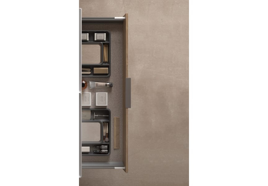 Meuble de salle de bains avec plan de toilette Microtec White Avila Dos détail 5