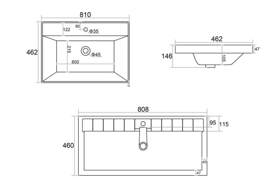 Ensemble de meubles de salle de bains Vora Royo croquis 15