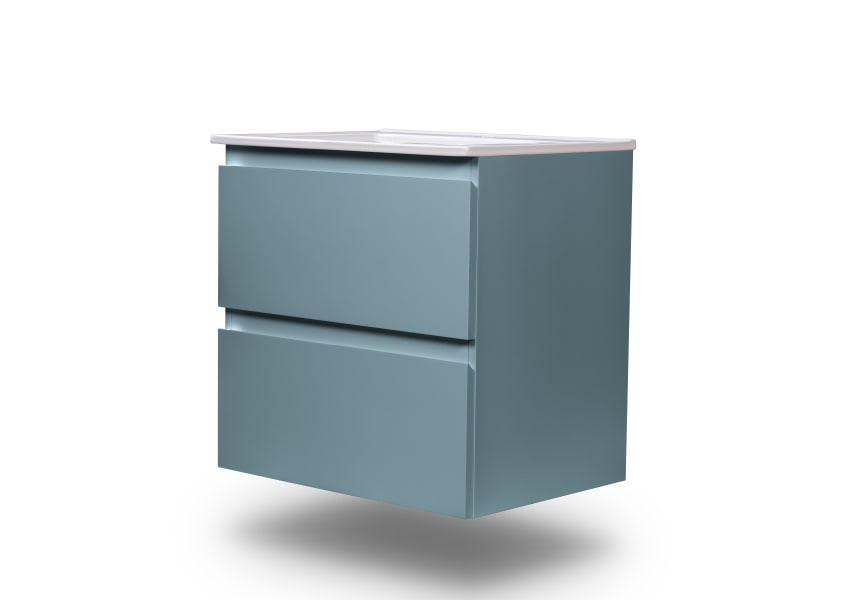 Ensemble de meuble de salle de bain compact Nivo Bruntec 2 tiroirs suspendus principal 1
