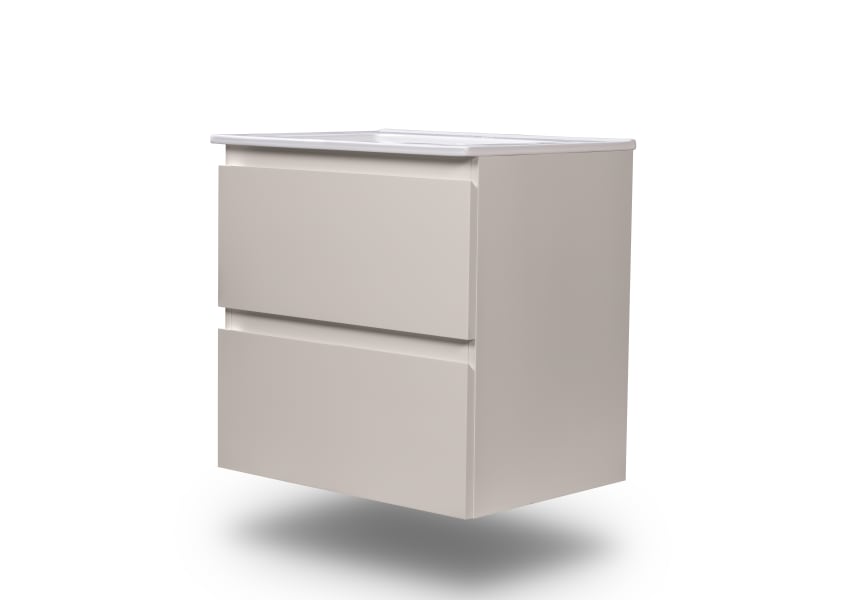 Ensemble de meuble de salle de bain compact Nivo Bruntec 2 tiroirs suspendus principal 4